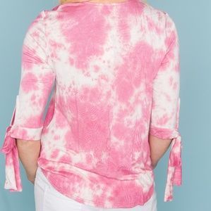 Amelia James Tops - Tie Dye Faux Wrap Top Amelia James Tops - Tie Dye Faux Wrap Top